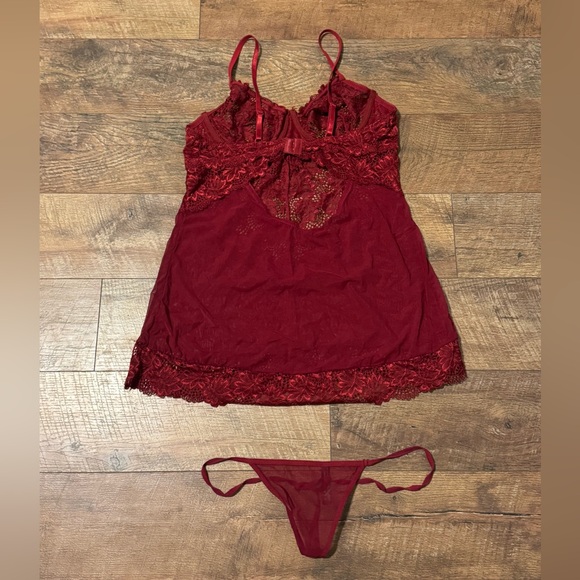 Oh La La Cheri Red Lace Lingerie Set NWOT - Picture 5 of 7